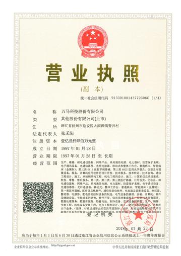 Licence commerciale en chinois